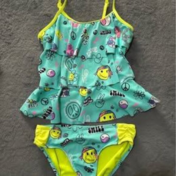 2pc Justice Girls Colorful Tankini Swimsuit Sets BUNDLE - Picture 3 of 7